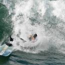 Surfer Wipe Out Big Surfing