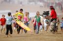 Jeremy Flores on the beach in Hossegor